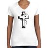 Women's Fine Jersey V-Neck Tee Thumbnail