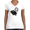 Women's Fine Jersey V-Neck Tee Thumbnail